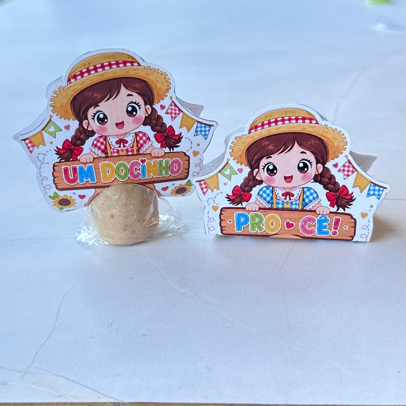 Arte para docinho junino incluída no Mega Kit Arraiá.