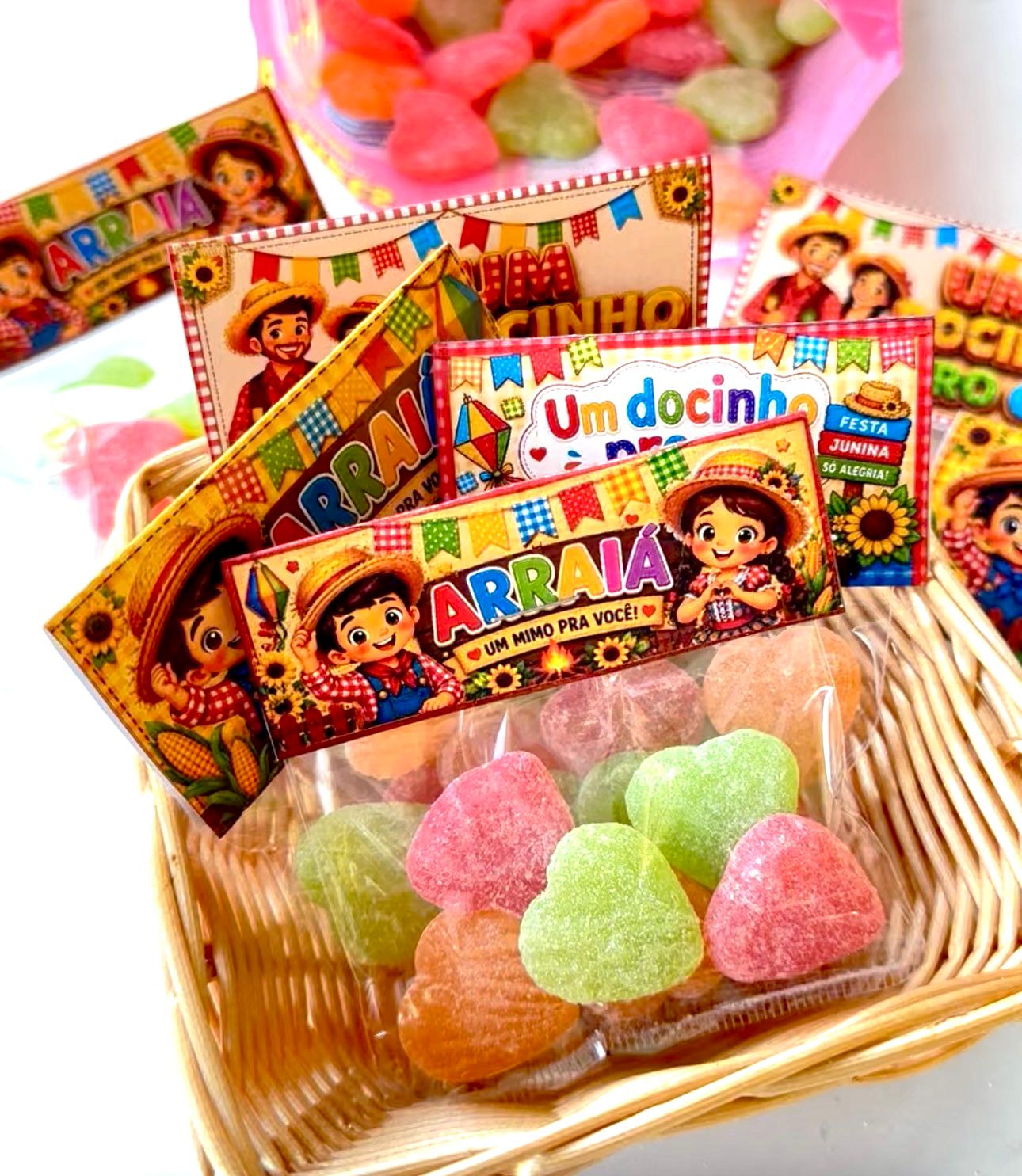 Arte para jujubas incluída no Mega Kit Arraiá.